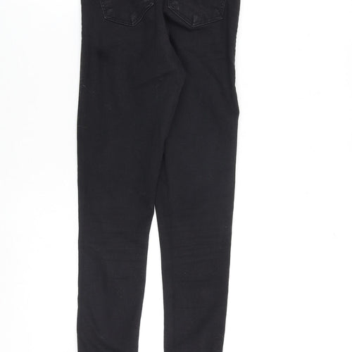 Topshop Womens Black Cotton Skinny Jeans Size 26 in L32 in Regular Zip