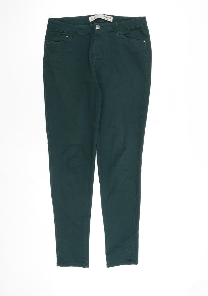 Denim & Co. Womens Green Cotton Skinny Jeans Size 8 L29 in Regular Zip