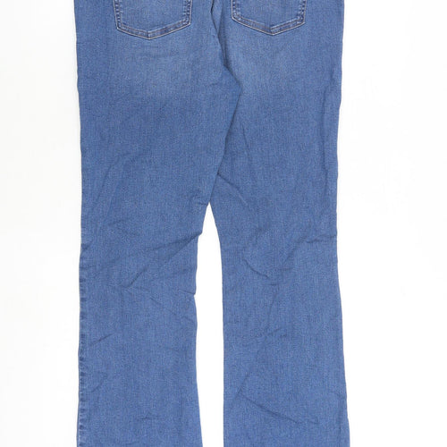 Marks and Spencer Womens Blue Cotton Bootcut Jeans Size 14 L30 in Regular