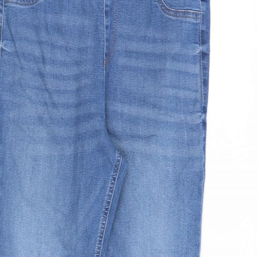Marks and Spencer Womens Blue Cotton Bootcut Jeans Size 14 L30 in Regular