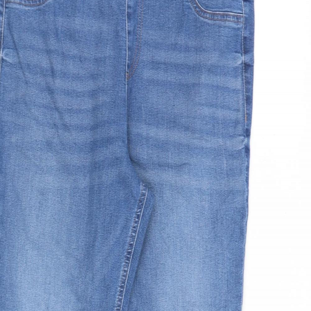 Marks and Spencer Womens Blue Cotton Bootcut Jeans Size 14 L30 in Regular