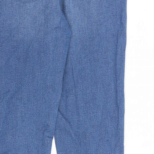 Marks and Spencer Womens Blue Cotton Bootcut Jeans Size 14 L30 in Regular