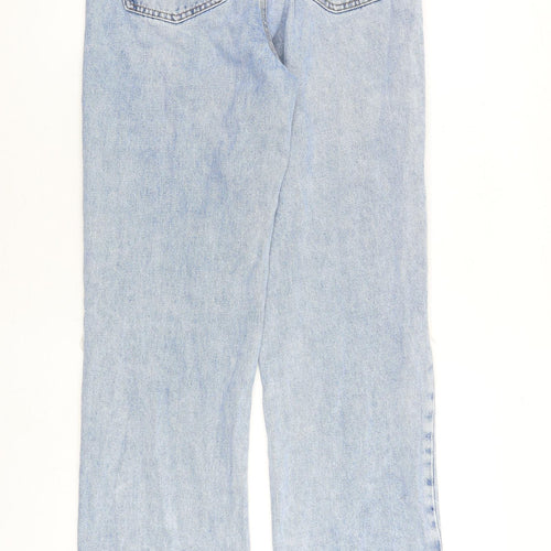 Denim & Co. Womens Blue Cotton Straight Jeans Size 8 L31 in Regular Zip