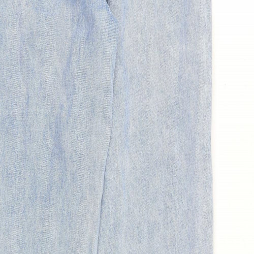 Denim & Co. Womens Blue Cotton Straight Jeans Size 8 L31 in Regular Zip
