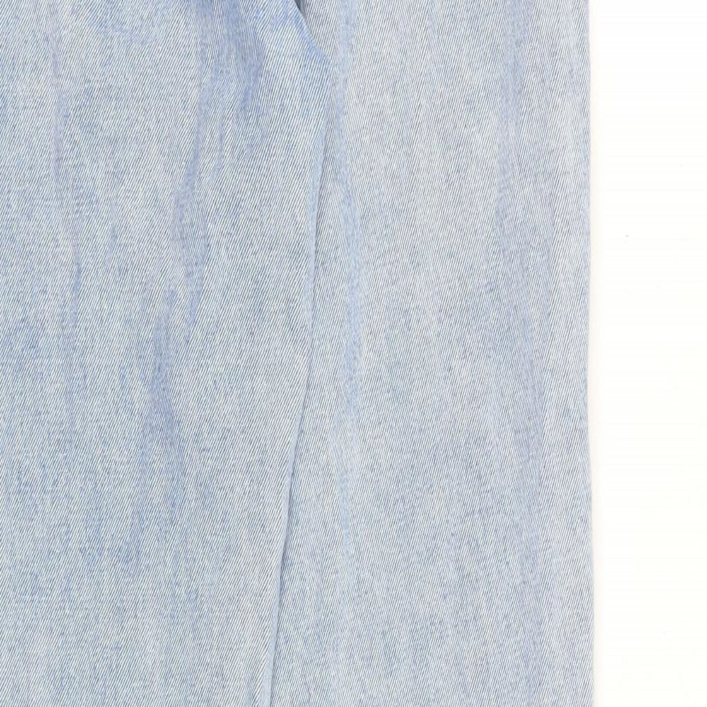 Denim & Co. Womens Blue Cotton Straight Jeans Size 8 L31 in Regular Zip