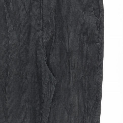 Marks and Spencer Mens Grey Cotton Trousers Size 34 in L31 in Regular Zip