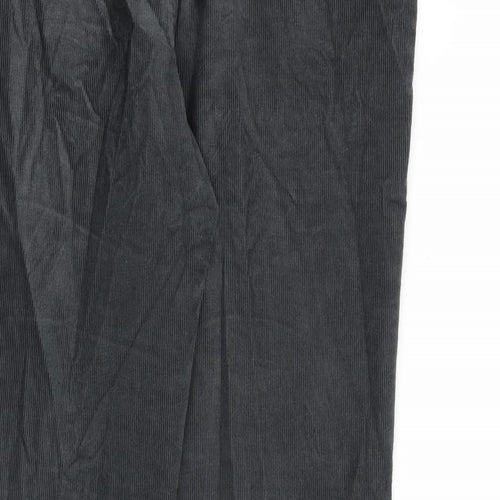 Marks and Spencer Mens Grey Cotton Trousers Size 34 in L31 in Regular Zip