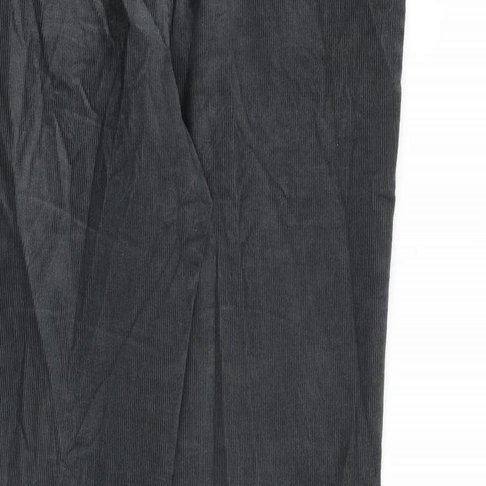 Marks and Spencer Mens Grey Cotton Trousers Size 34 in L31 in Regular Zip