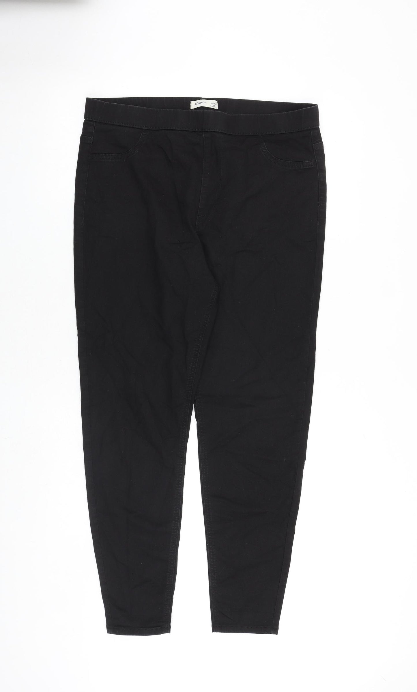 Marks and Spencer Womens Black Cotton Jegging Jeans Size 16 L28 in Regular