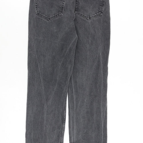Topshop Womens Grey Cotton Straight Jeans Size 25 in L30 in Regular Zip