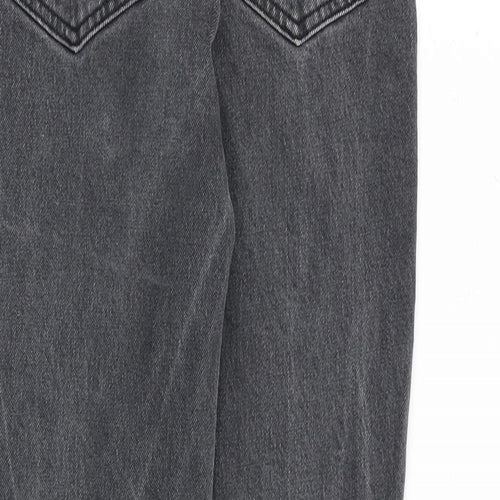Topshop Womens Grey Cotton Straight Jeans Size 25 in L30 in Regular Zip