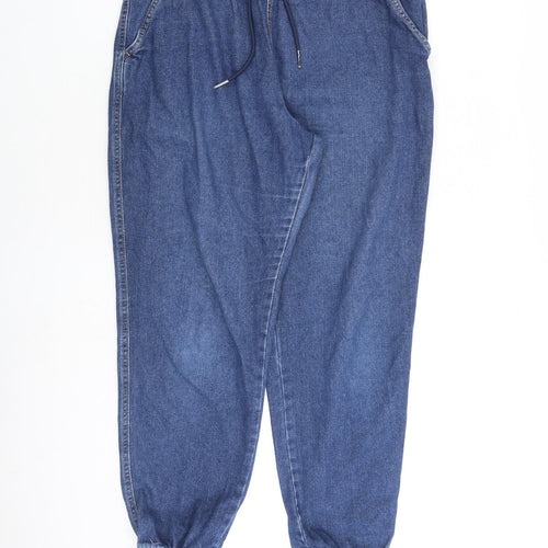 TU Womens Blue Cotton Jegging Jeans Size 14 L28 in Regular Drawstring