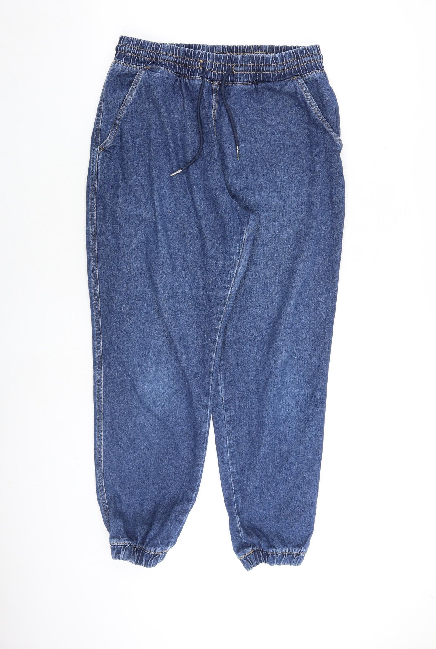 TU Womens Blue Cotton Jegging Jeans Size 14 L28 in Regular Drawstring