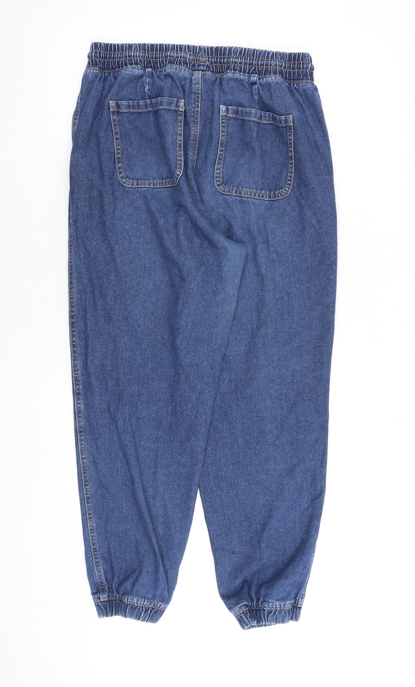 TU Womens Blue Cotton Jegging Jeans Size 14 L28 in Regular Drawstring