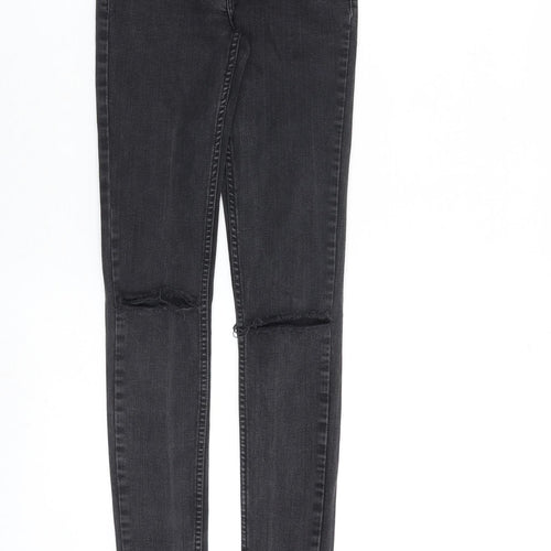 Levis Womens Grey Cotton Skinny Jeans Size 24 in L30 in Slim Zip