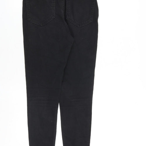 Marks and Spencer Womens Black Cotton Skinny Jeans Size 10 L29 in Slim Zip