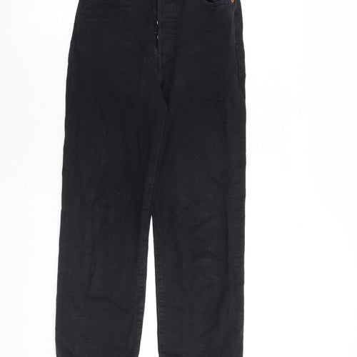 Levi's Womens Black Cotton Straight Jeans Size 25 in L27 in Regular Button