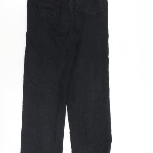Levi's Womens Black Cotton Straight Jeans Size 25 in L27 in Regular Button