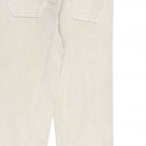 Marks and Spencer Girls Brown 100% Cotton Flared Jeans Size 10-11 Years L26 in Regular Zip
