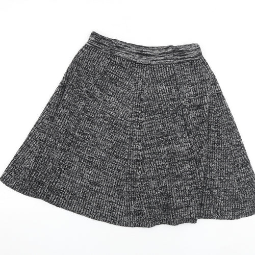Adrienne Vittadini Womens Black Polyester Swing Skirt Size S