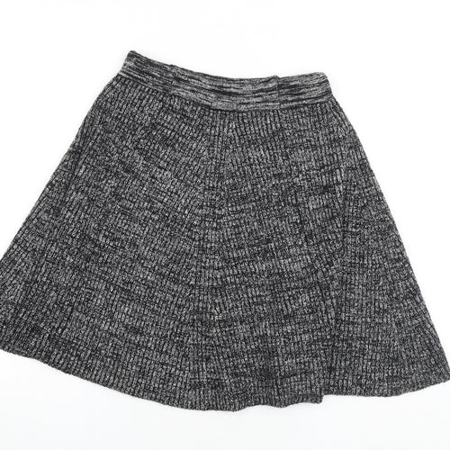 Adrienne Vittadini Womens Black Polyester Swing Skirt Size S