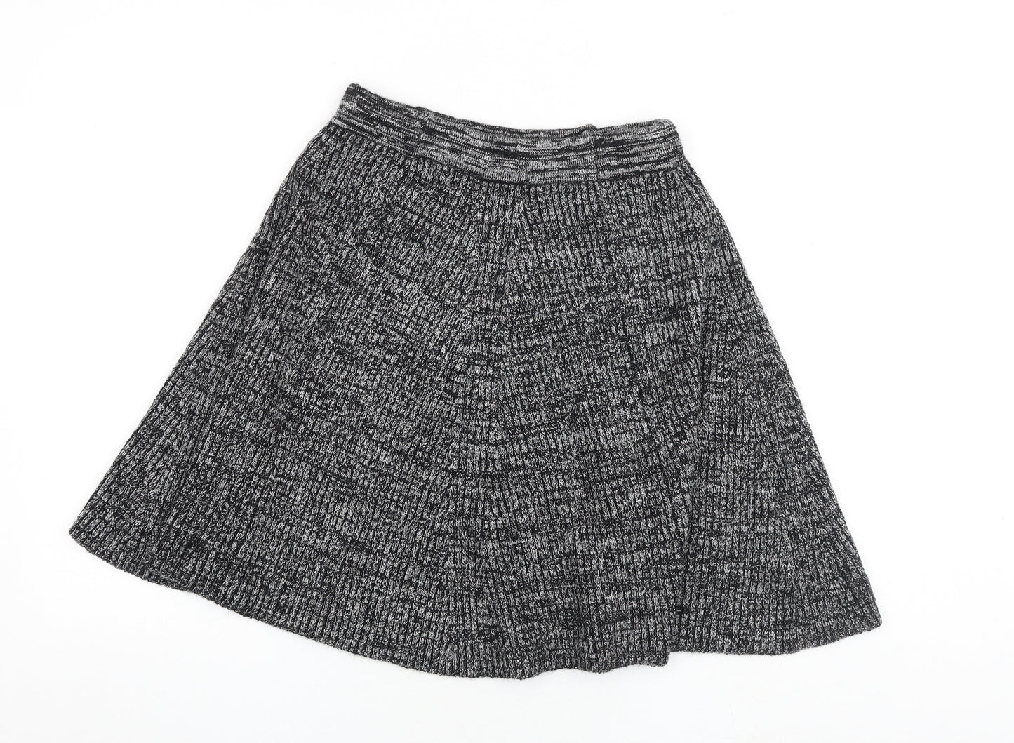 Adrienne Vittadini Womens Black Polyester Swing Skirt Size S