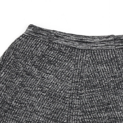 Adrienne Vittadini Womens Black Polyester Swing Skirt Size S