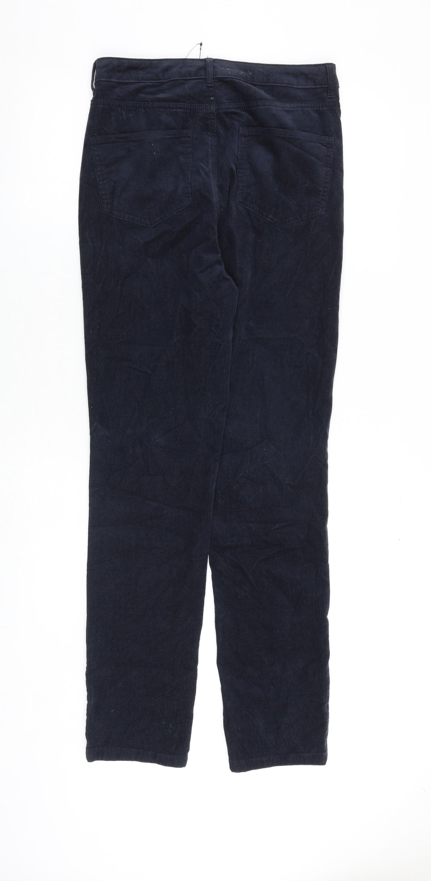 Marks and Spencer Womens Blue Cotton Straight Jeans Size 10 L32 in Regular Zip