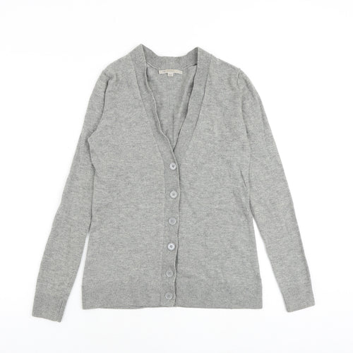 Gap Womens Grey V-Neck Nylon Cardigan Jumper Size XS