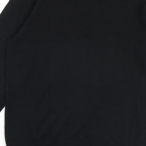 H&M Mens Black Round Neck Cotton Pullover Jumper Size M Long Sleeve