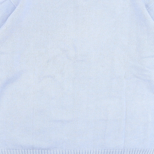 Damart Womens Blue Collared Acrylic Full Zip Jumper Size M