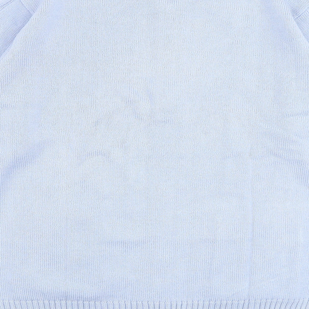 Damart Womens Blue Collared Acrylic Full Zip Jumper Size M