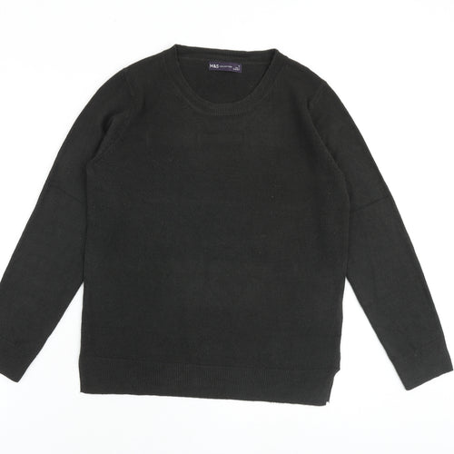 Marks and Spencer Womens Grey Round Neck Acrylic Pullover Jumper Size 12