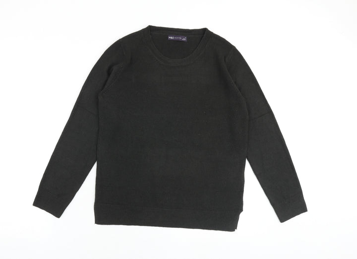 Marks and Spencer Womens Grey Round Neck Acrylic Pullover Jumper Size 12