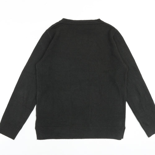 Marks and Spencer Womens Grey Round Neck Acrylic Pullover Jumper Size 12