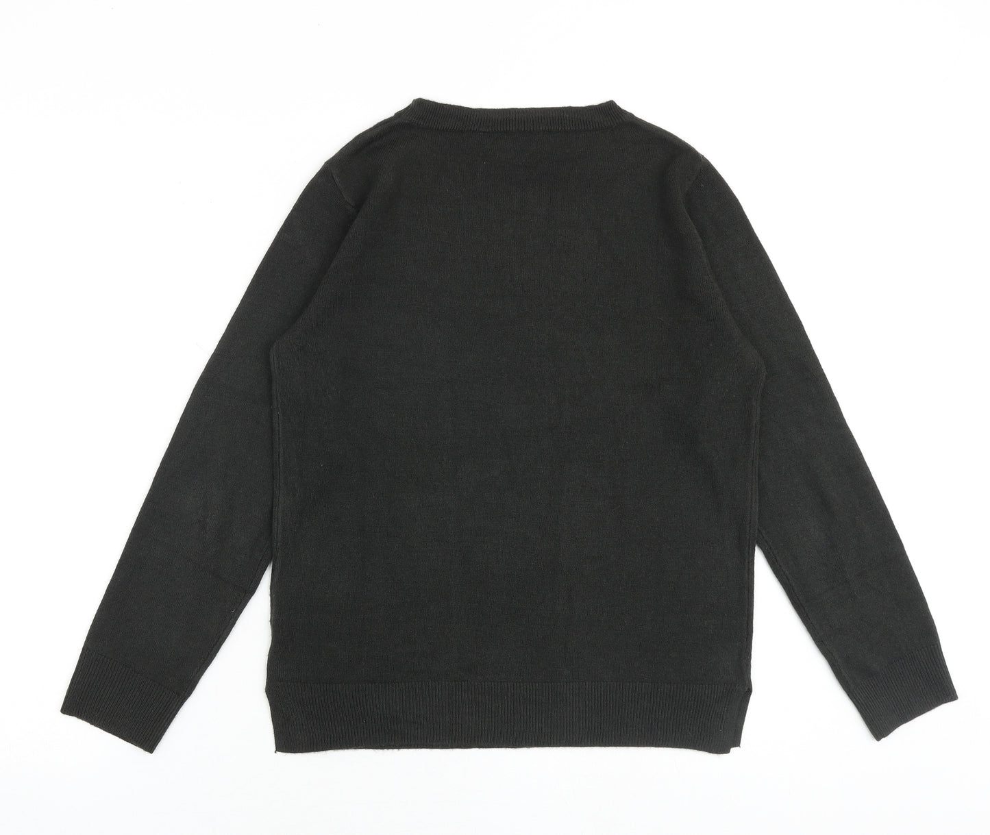 Marks and Spencer Womens Grey Round Neck Acrylic Pullover Jumper Size 12