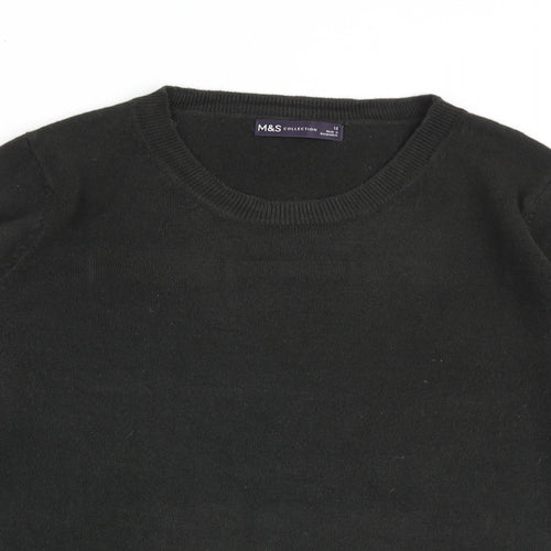 Marks and Spencer Womens Grey Round Neck Acrylic Pullover Jumper Size 12