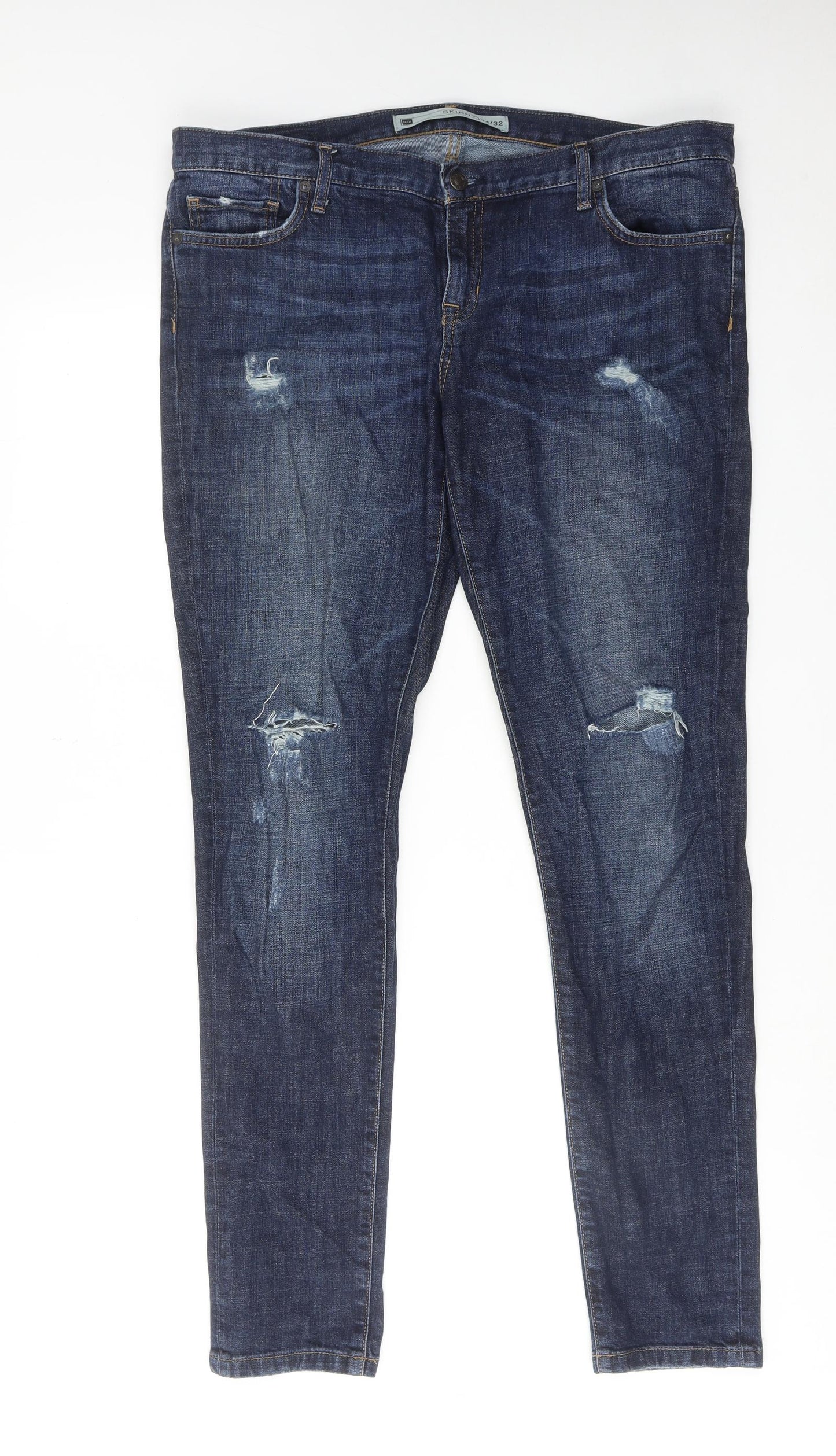Gap Mens Blue Cotton Skinny Jeans Size 34 in L32 in Regular Zip