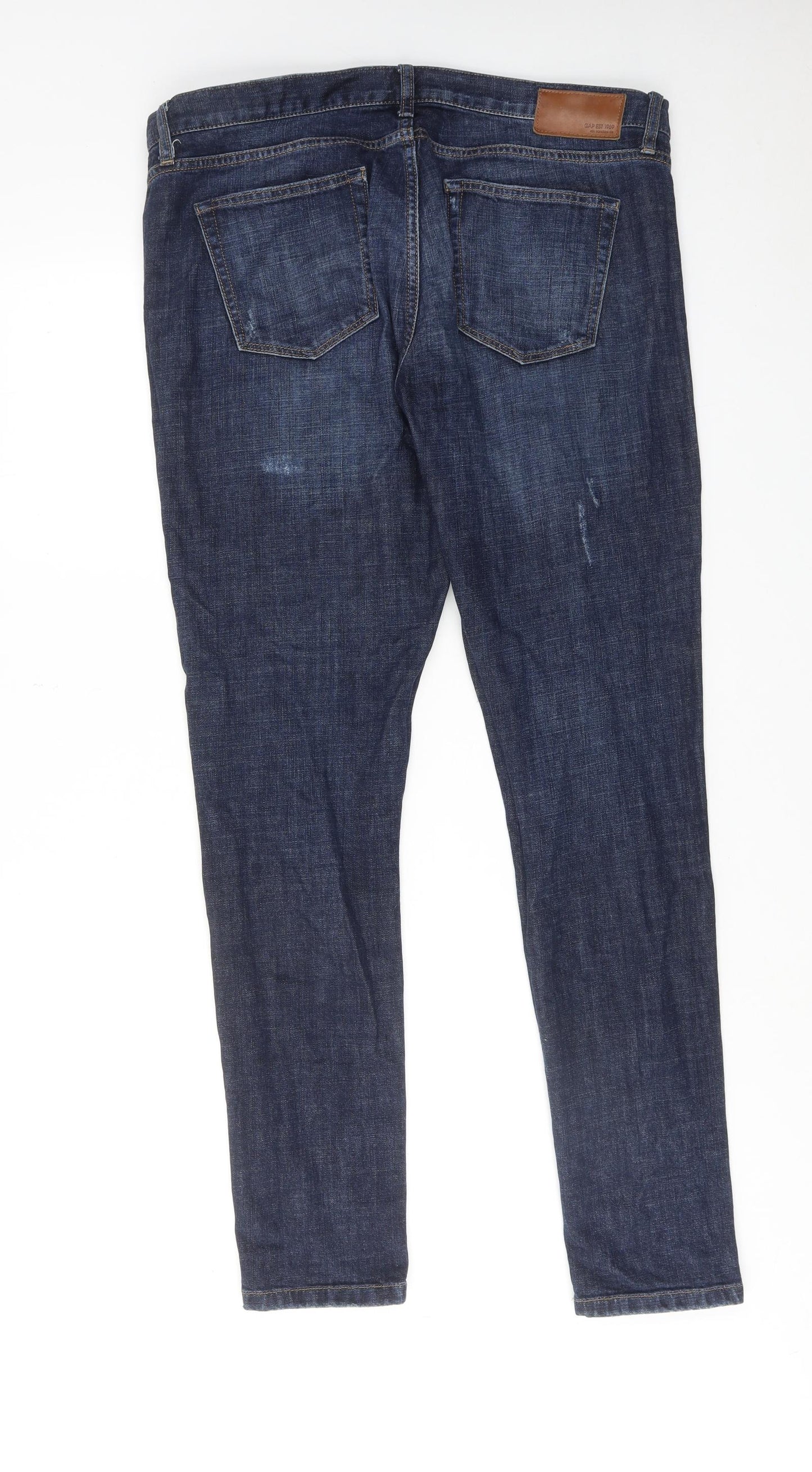 Gap Mens Blue Cotton Skinny Jeans Size 34 in L32 in Regular Zip