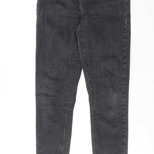 Topshop Womens Grey Cotton Skinny Jeans Size 28 in L32 in Regular Zip