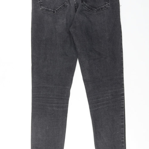 Topshop Womens Grey Cotton Skinny Jeans Size 28 in L32 in Regular Zip