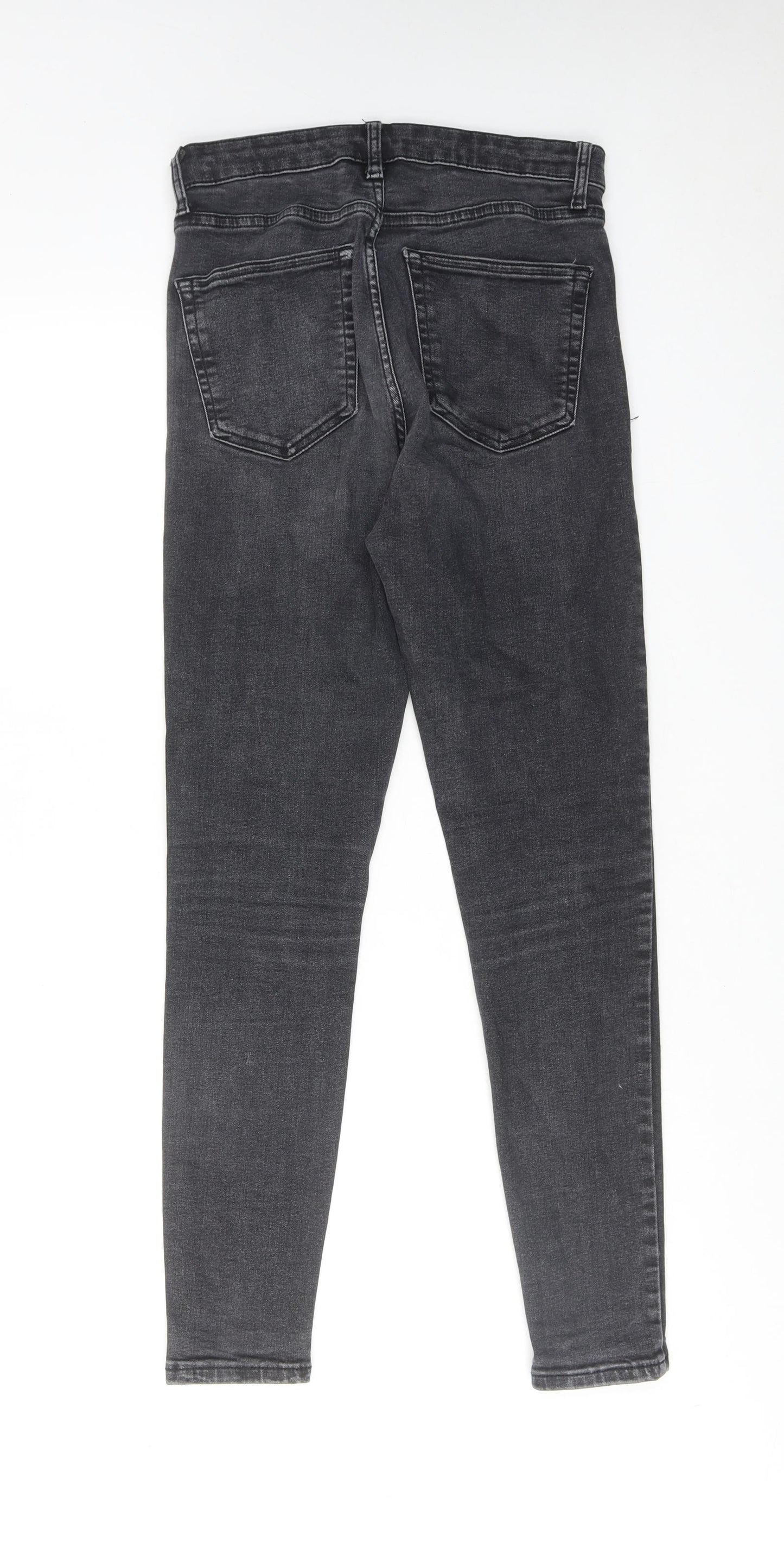 Topshop Womens Grey Cotton Skinny Jeans Size 28 in L32 in Regular Zip