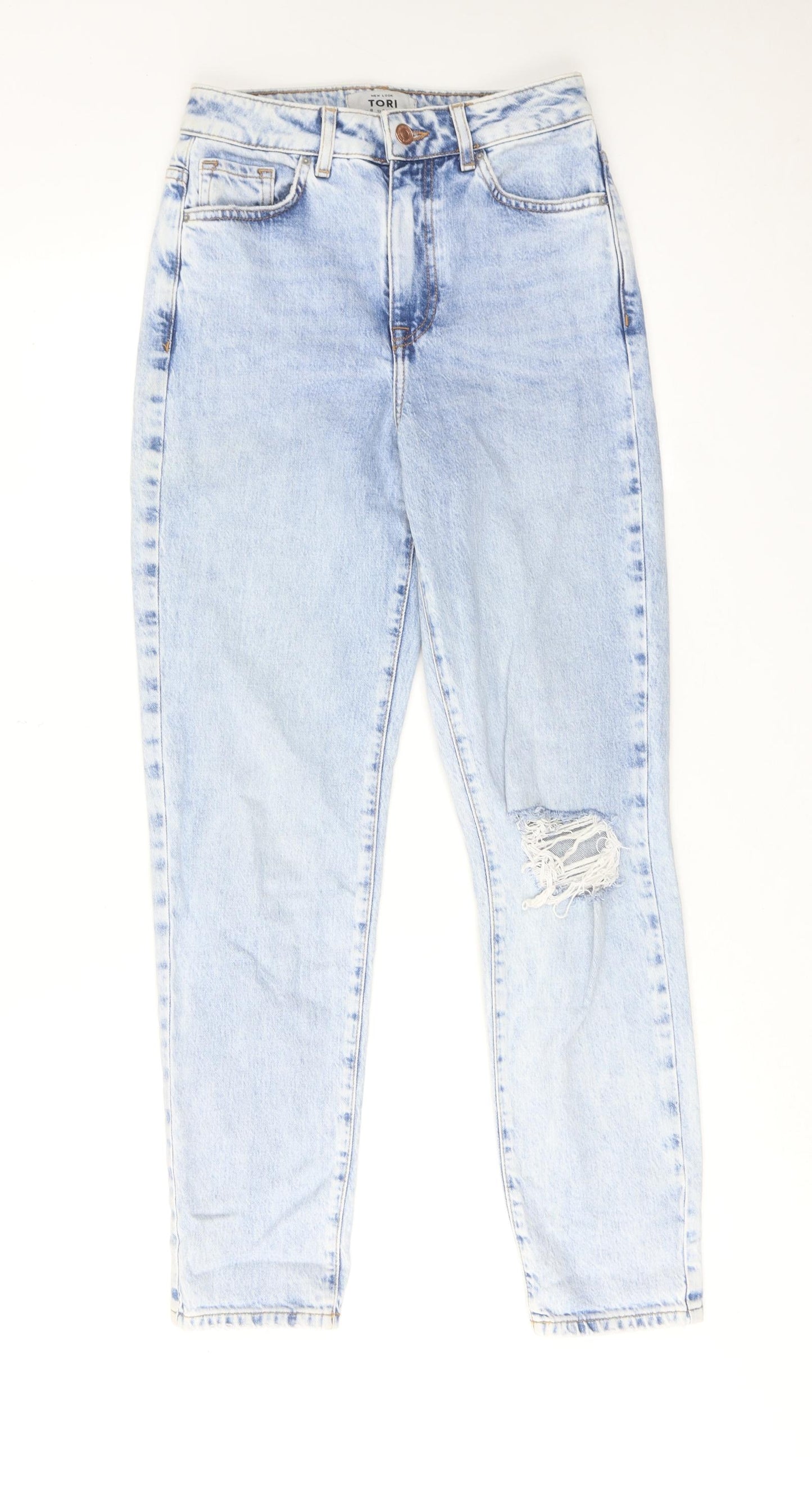 New Look Womens Blue Cotton Skinny Jeans Size 8 Regular Zip
