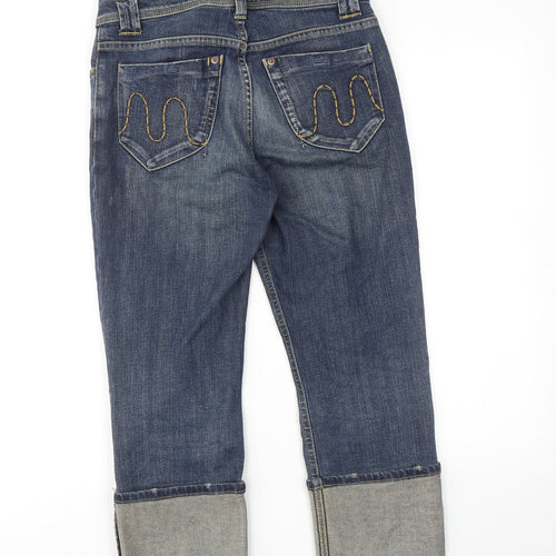 Limited Collection Womens Blue Cotton Straight Jeans Size 8 Regular Zip
