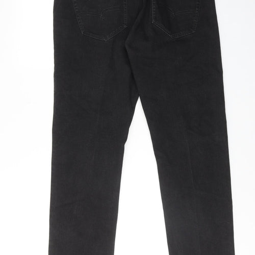 NEXT Mens Black Cotton Straight Jeans Size 36 in L31 in Regular Zip