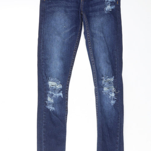 A2Z 4 KIDS Boys Blue Cotton Skinny Jeans Size 11-12 Years Regular Zip