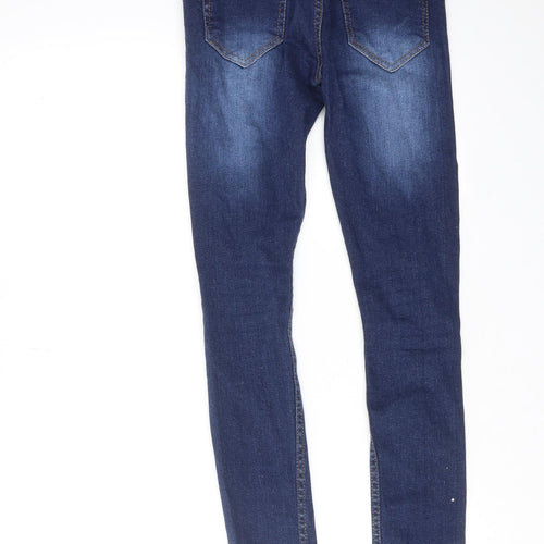 A2Z 4 KIDS Boys Blue Cotton Skinny Jeans Size 11-12 Years Regular Zip