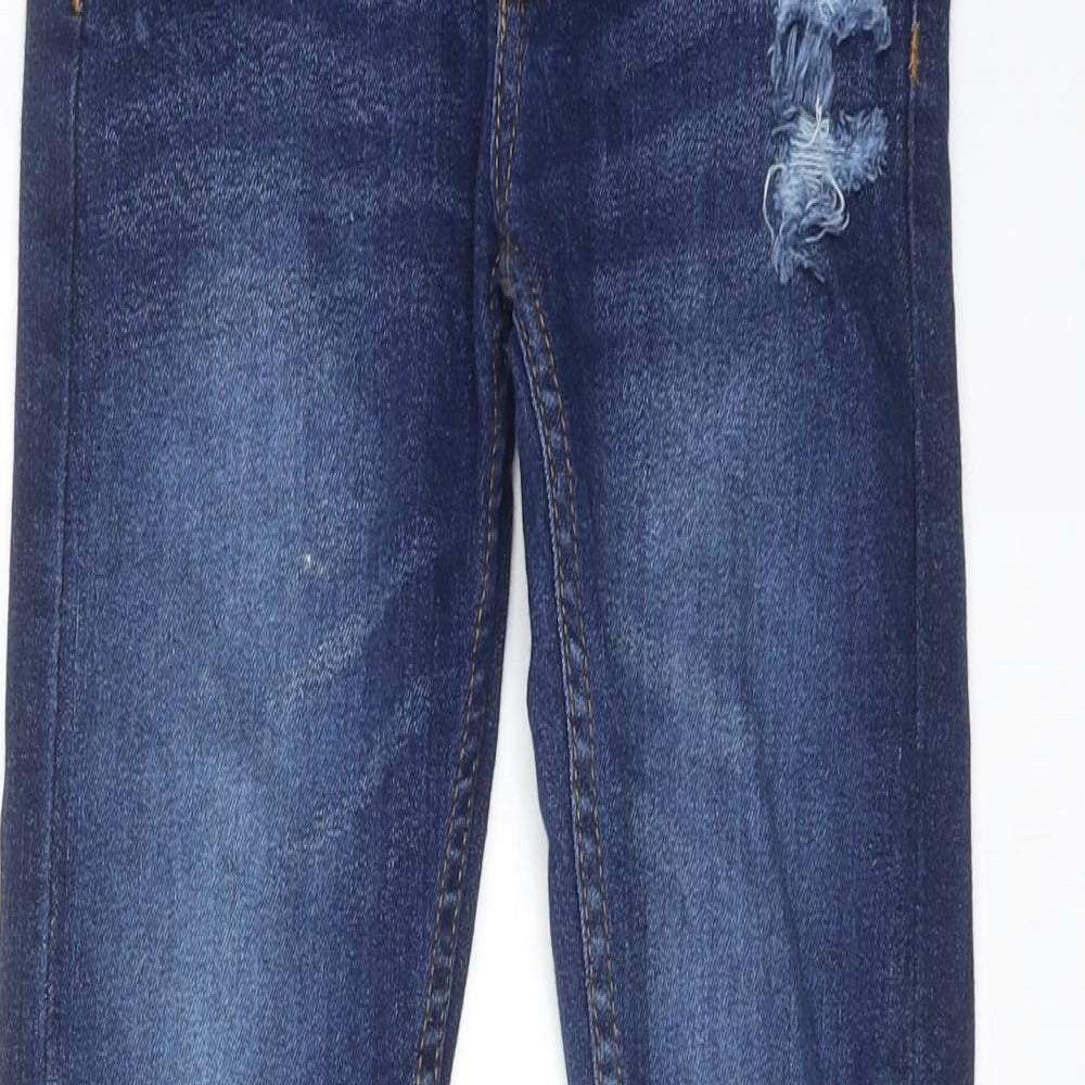 A2Z 4 KIDS Boys Blue Cotton Skinny Jeans Size 11-12 Years Regular Zip