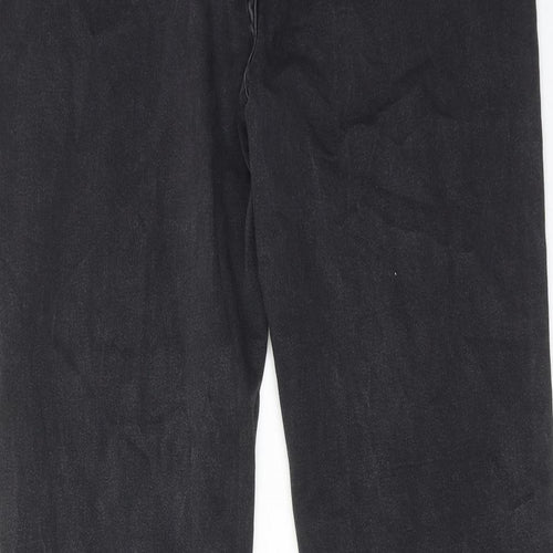 Marks and Spencer Womens Black Cotton Straight Jeans Size 36 in Regular Zip