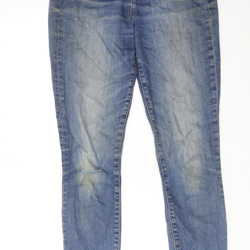 Gap Womens Blue Cotton Skinny Jeans Size 27 in Regular Zip